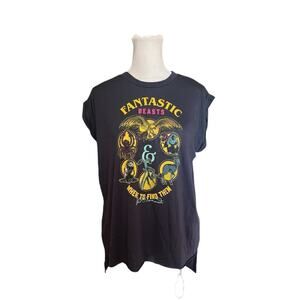 Universal Studios Navy Blue Fantastic Beasts Sleeveless‎ T-Shirt Size M